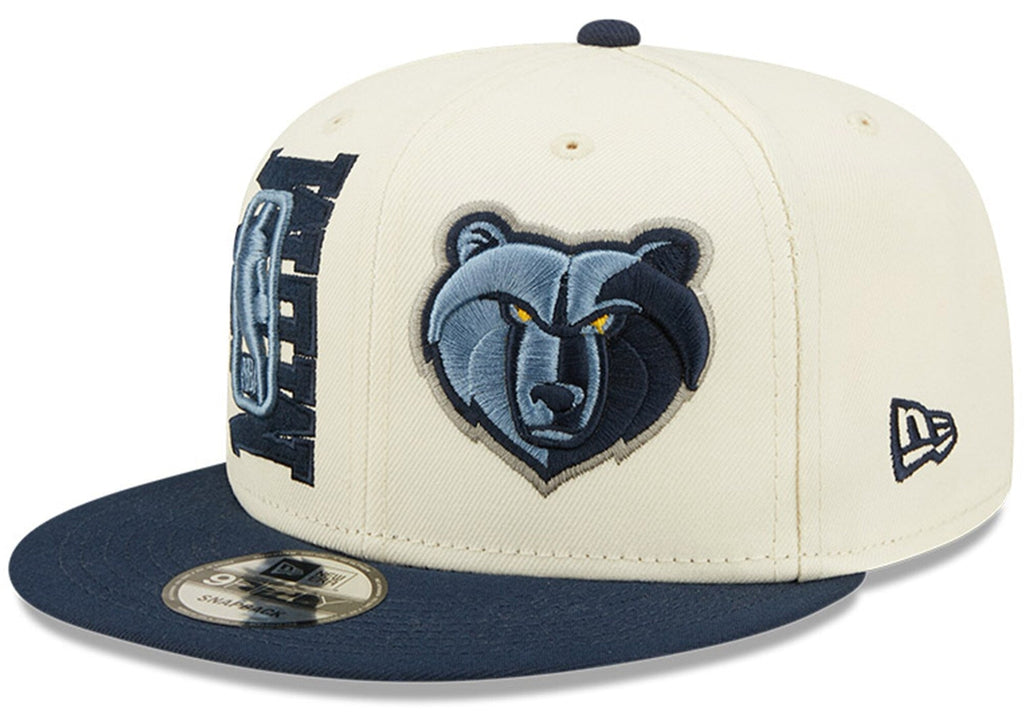 Memphis Grizzlies New Era 2022 NBA Draft 9FIFTY Snapback Adjustable Hat - Cream/Navy product image 1, provided for visual