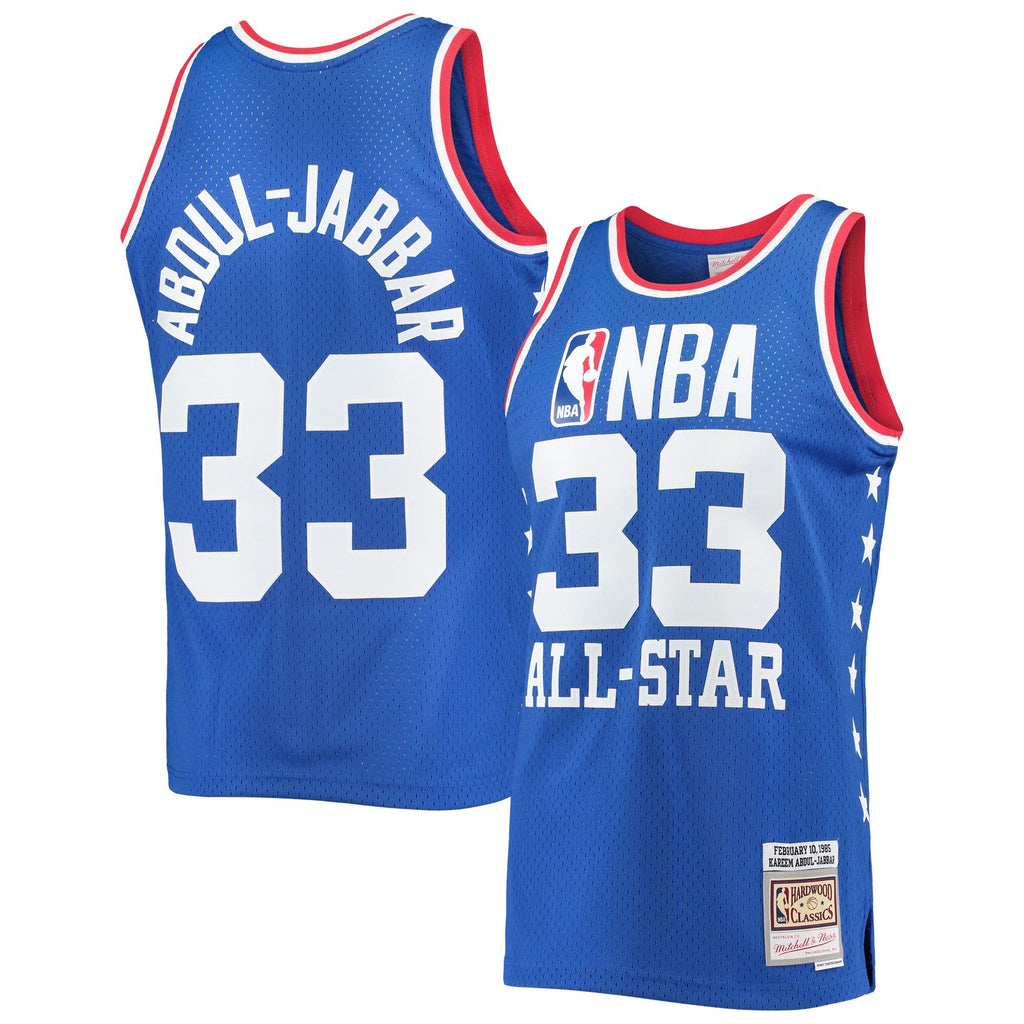 Mitchell & Ness Kareem Abdul-Jabbar Royal Western Conference 1985 NBA All-Star Game Swingman Jersey for Men product image 1,