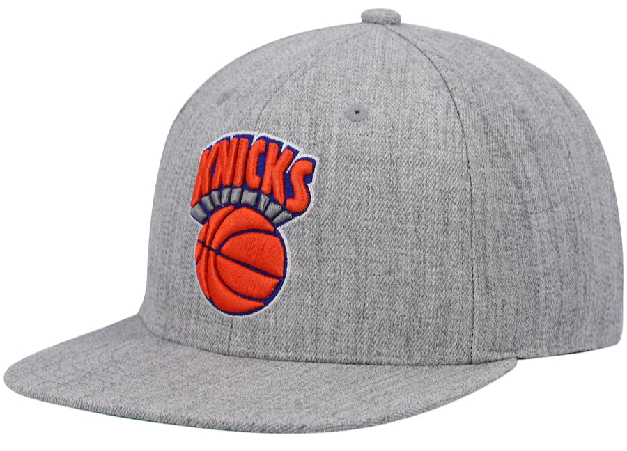 New York Knicks HWC Gray Heathered 2.0 Mitchell & Ness Snapback Hat product image 1, provided for visual reference and