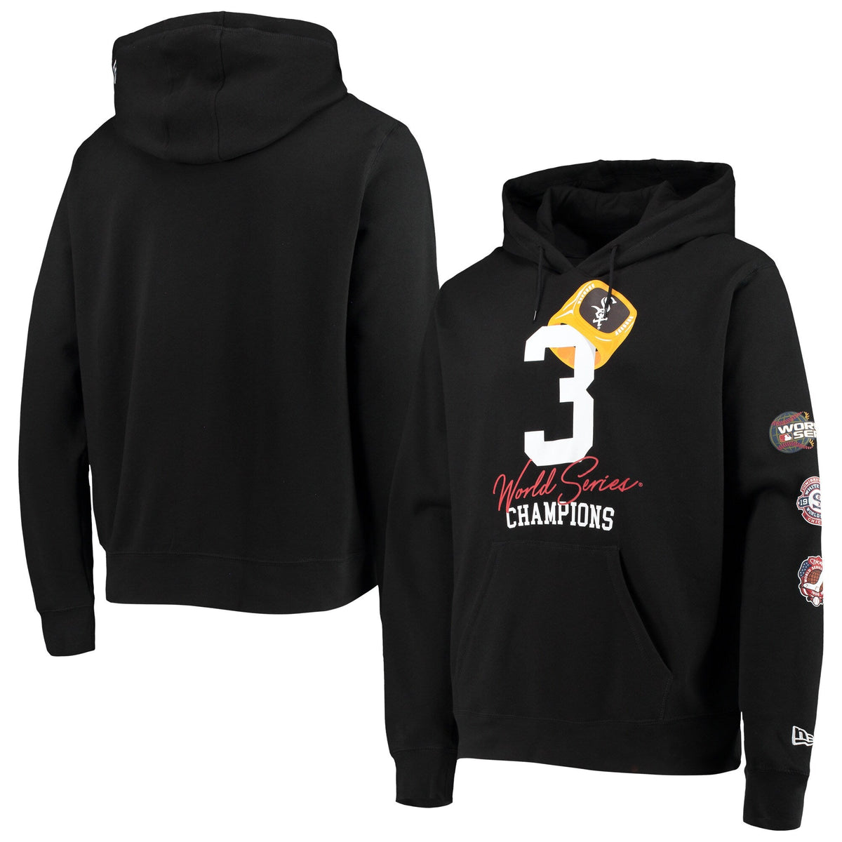 Chicago White Sox New Era Black Count the Rings Pullover Hoodie for Men product image 1, provided for visual reference and