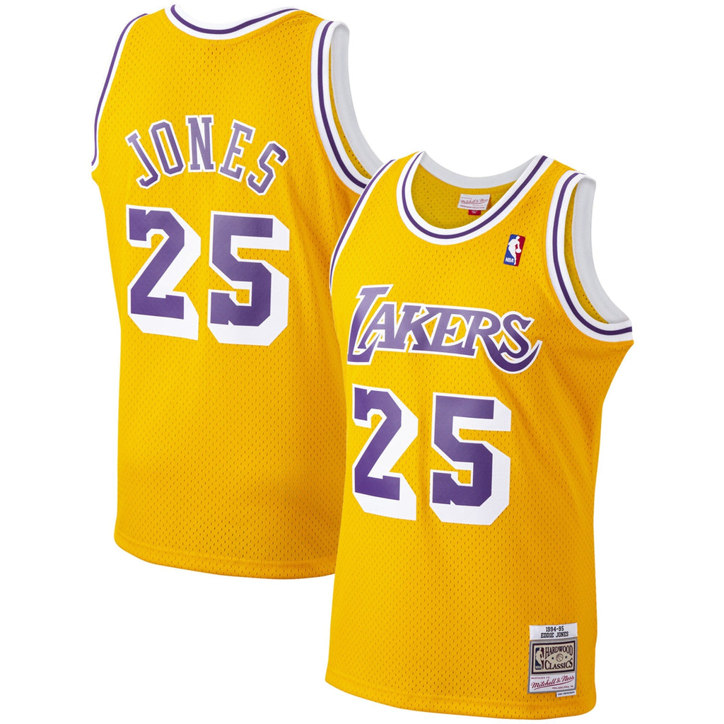 Eddie Jones Los Angeles Lakers Mitchell & Ness 1994-95 Hardwood Classics Swingman Player Jersey - Gold for Men product image