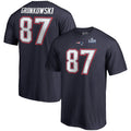 New England Patriots Rob Gronkowski Super Bowl LII Bound Eligible Receiver Patch Navy Name & Number T-Shirt for Men product