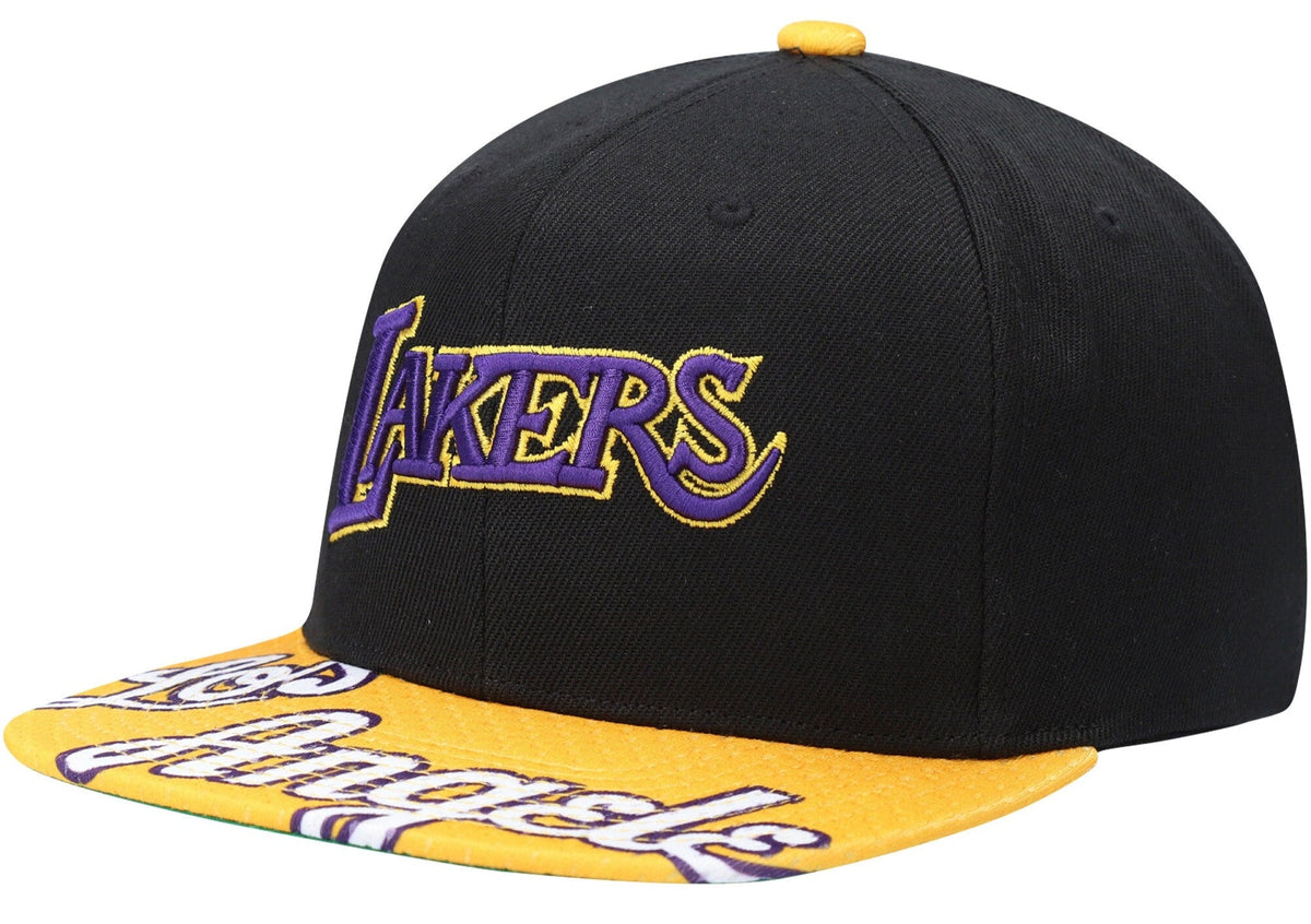 Mitchell & Ness Black/Gold Los Angeles Lakers Hardwood Classics Snapshot Adjustable Snapback Hat for Men product image 1,