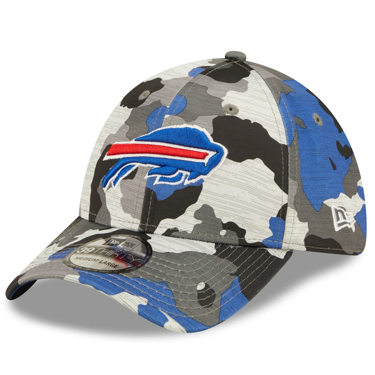 Buffalo Bills New Era Camo 2022 NFL Training Camp Official 39THIRTY Flex Hat for Men product image 1, provided for visual
