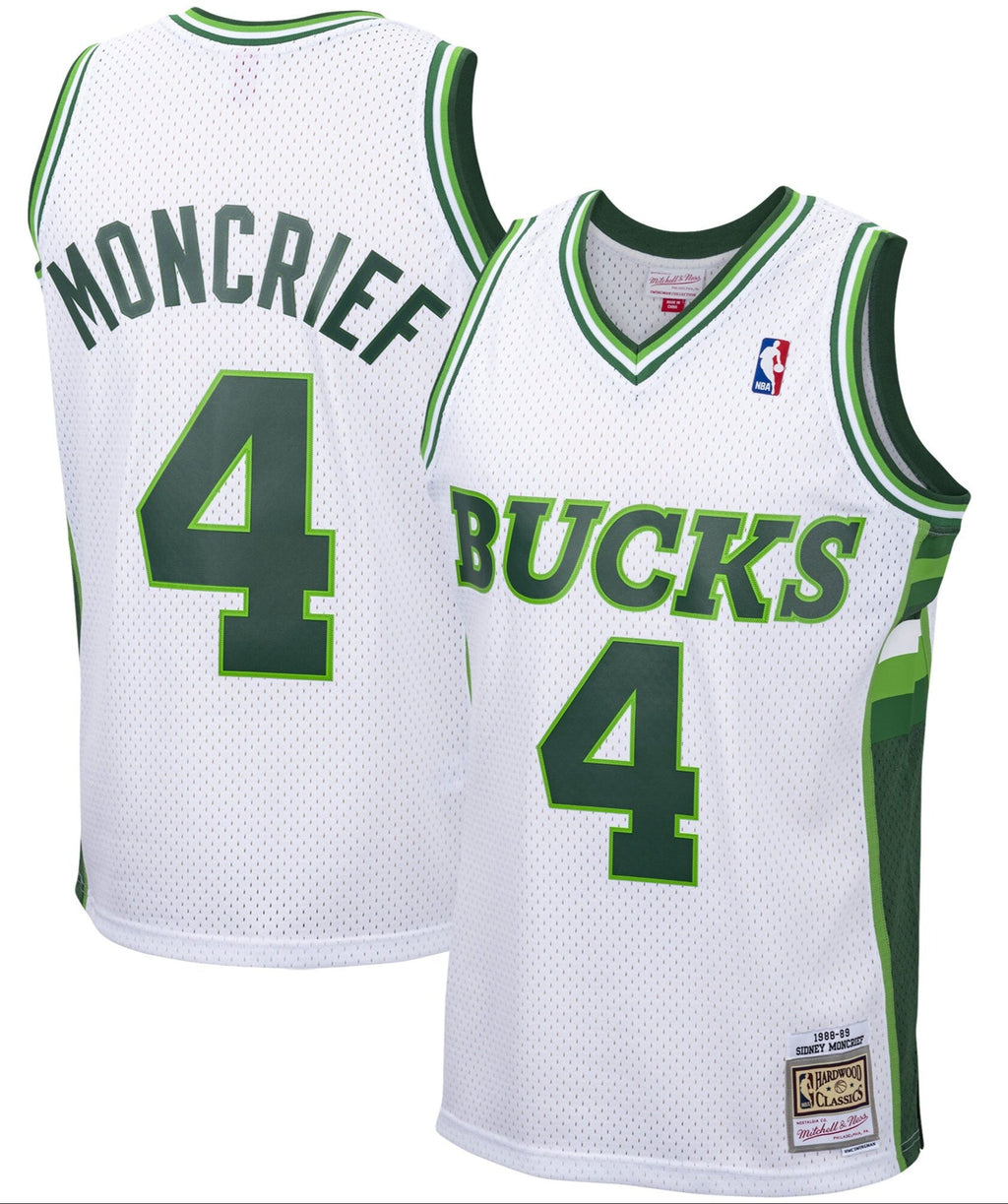Milwaukee Bucks Sidney Moncrief Mitchell & Ness White 1988-89 Hardwood Classics Swingman Jersey for Men product image 1,