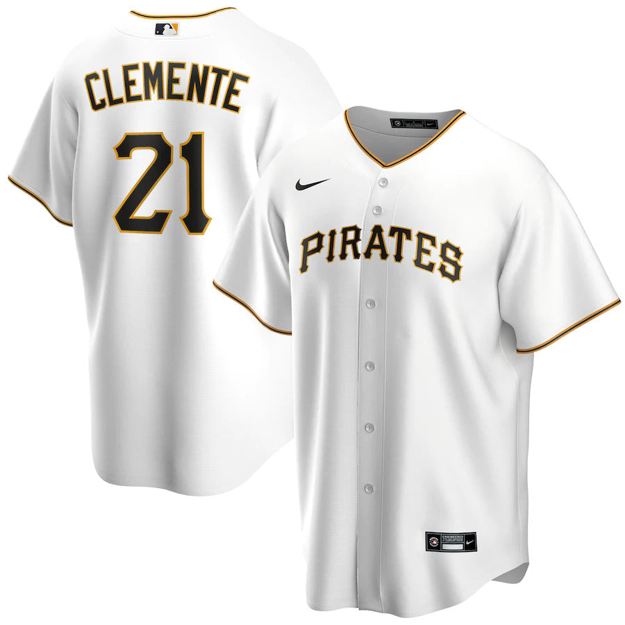 Pittsburgh Pirates Roberto Clemente Nike White Home Replica Jersey for Men product image 1, provided for visual reference