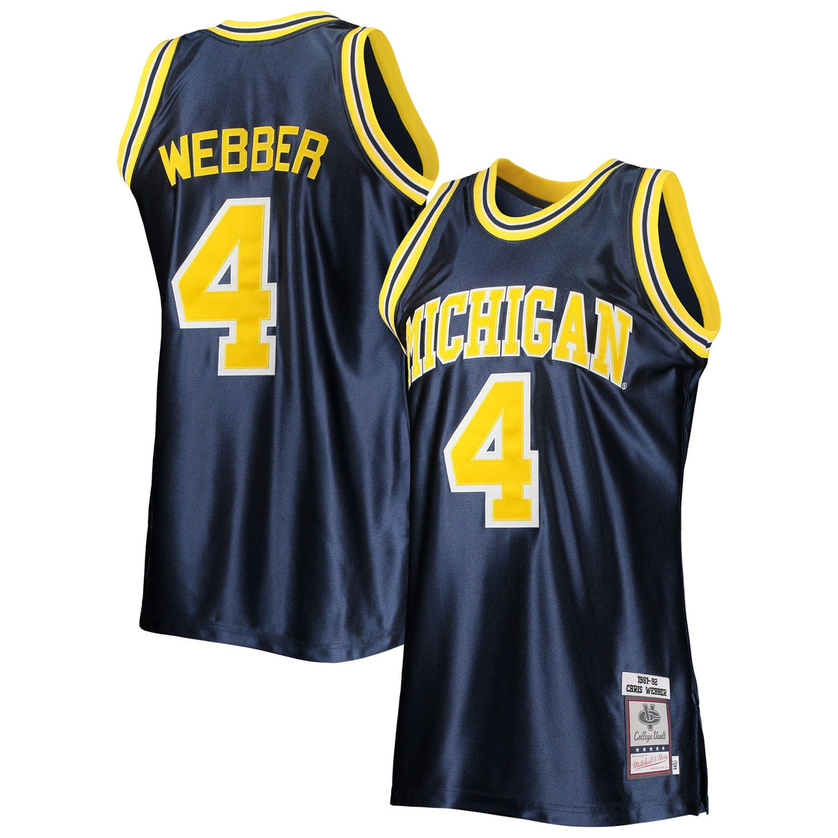 Chris Webber Michigan Wolverines Mitchell & Ness 1991-92 Authentic Throwback College Jersey - Navy product image 1, provided