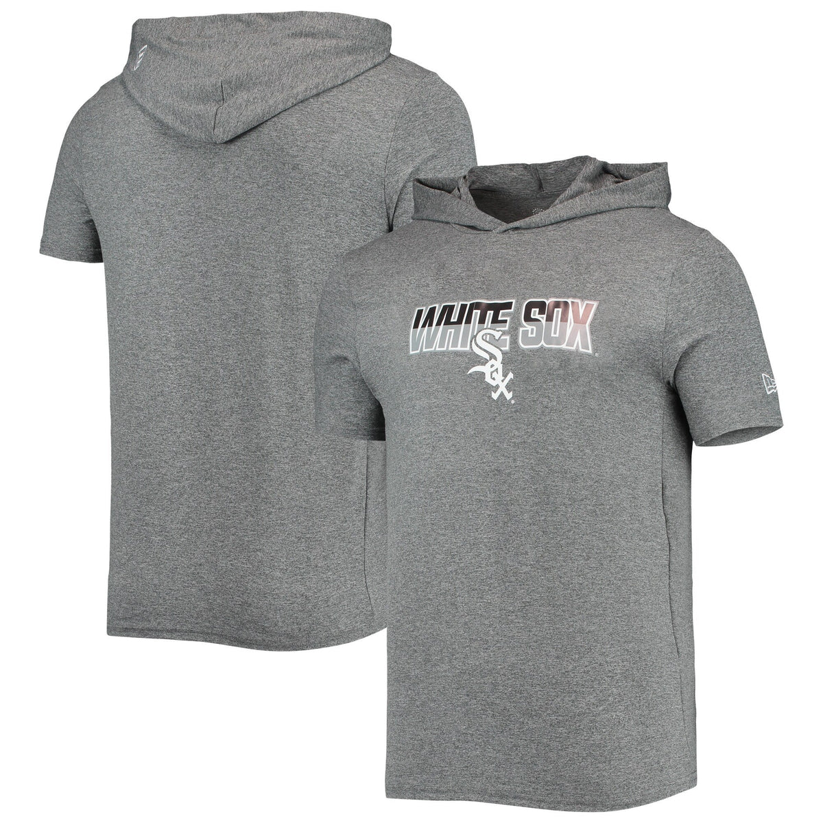 Chicago White Sox New Era Heathered Gray Hoodie T-Shirt for Men product image 1, provided for visual reference and product