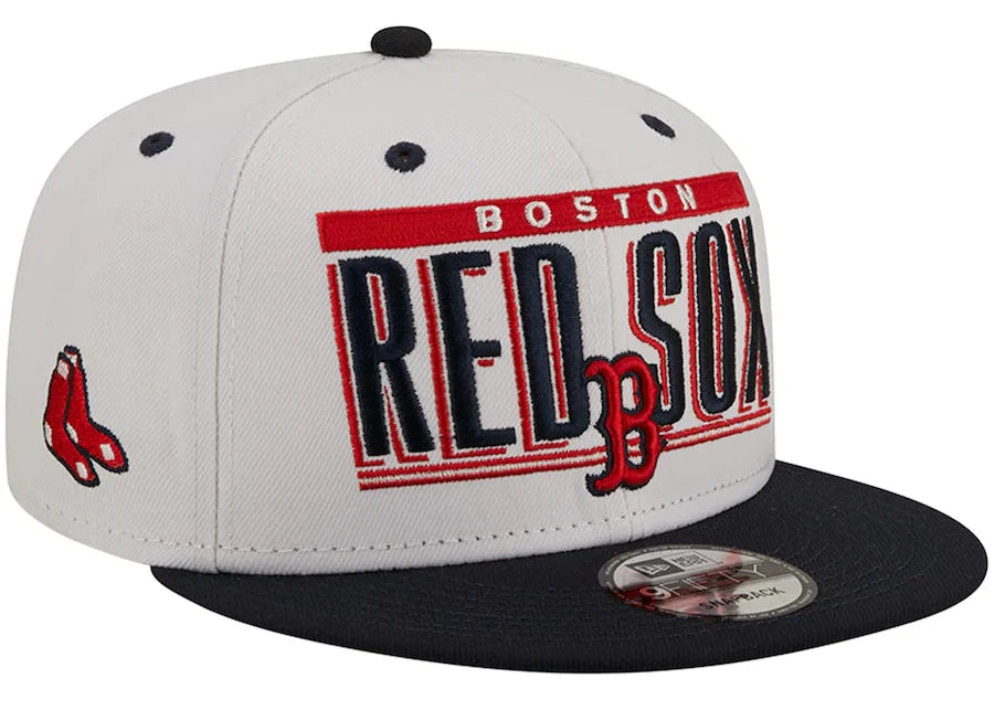 Boston Red Sox White and Navy Retro Title 9FIFTY Snapback Hat for Men product image 1, provided for visual reference and
