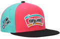 San Antonio Spurs NBA On The Block Mitchell & Ness Snapback Hat product image 1, provided for visual reference and product