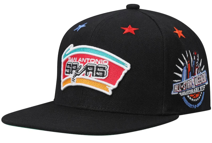 San Antonio Spurs NBA 97 Top Star HWC Black Mitchell & Ness Snapback Hat product image 1, provided for visual reference and