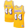 Mens Jerry West Los Angeles Lakers Mitchell & Ness Gold 1971-72 Hardwood Classics Swingman Jersey product image 1, provided