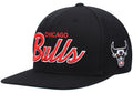 Chicago Bulls Mitchell & Ness Black Hardwood Classics Foundation Script Snapback Hat for Men product image 1, provided for