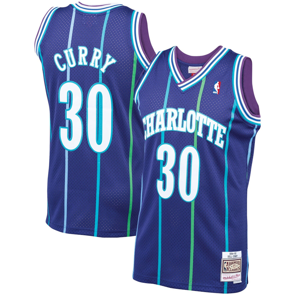 Mitchell & Ness Dell Curry Purple Charlotte Hornets 1994-95 Hardwood Classics Swingman Jersey for Men product image 1,
