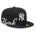 New York Yankees New Era Navy Sidesplit 59FIFTY Fitted Hat for Men product image 1, provided for visual reference and