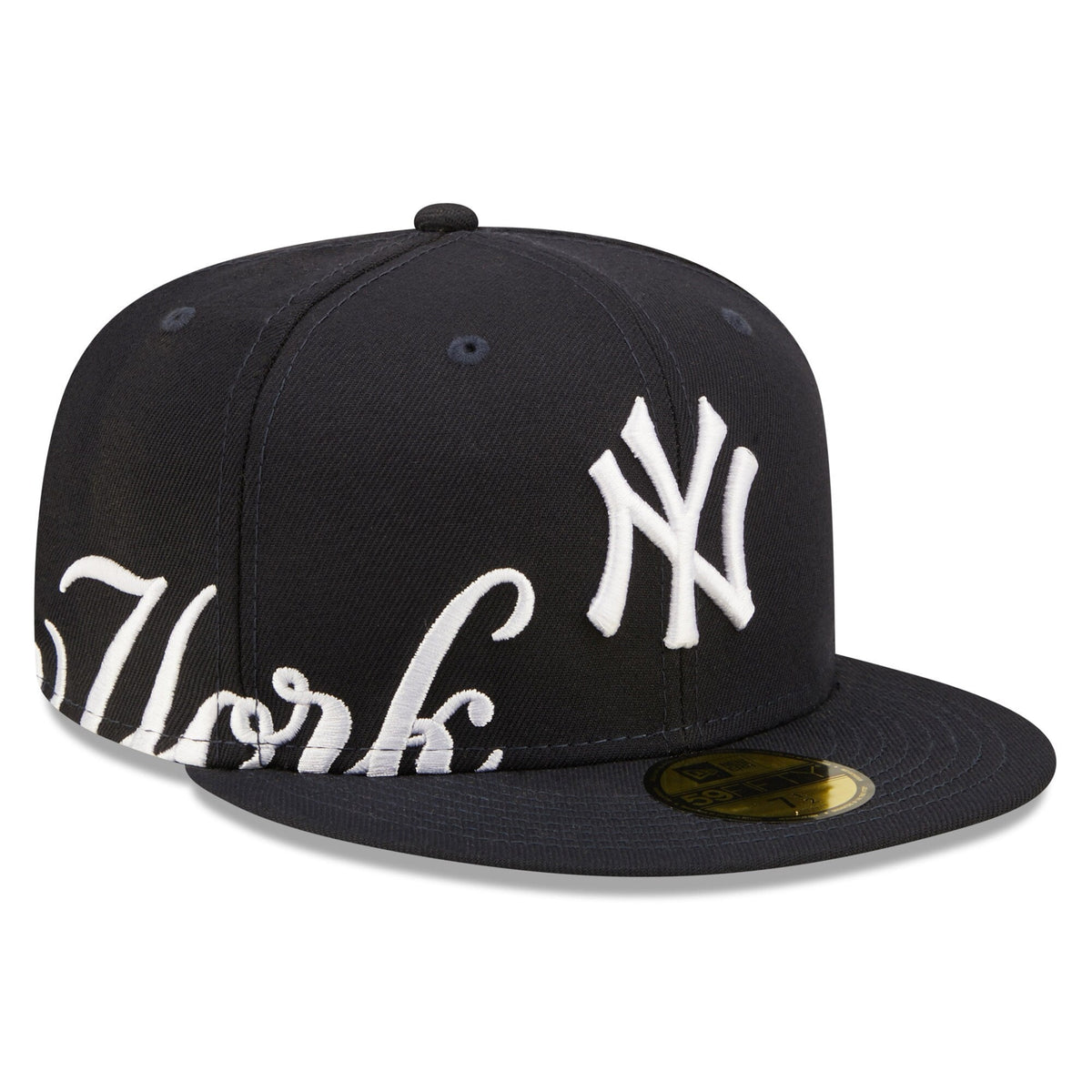 New York Yankees New Era Navy Sidesplit 59FIFTY Fitted Hat for Men product image 1, provided for visual reference and