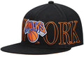 Mitchell & Ness Black New York Knicks Winner Circle Snapback Hat for Men product image 1, provided for visual reference and