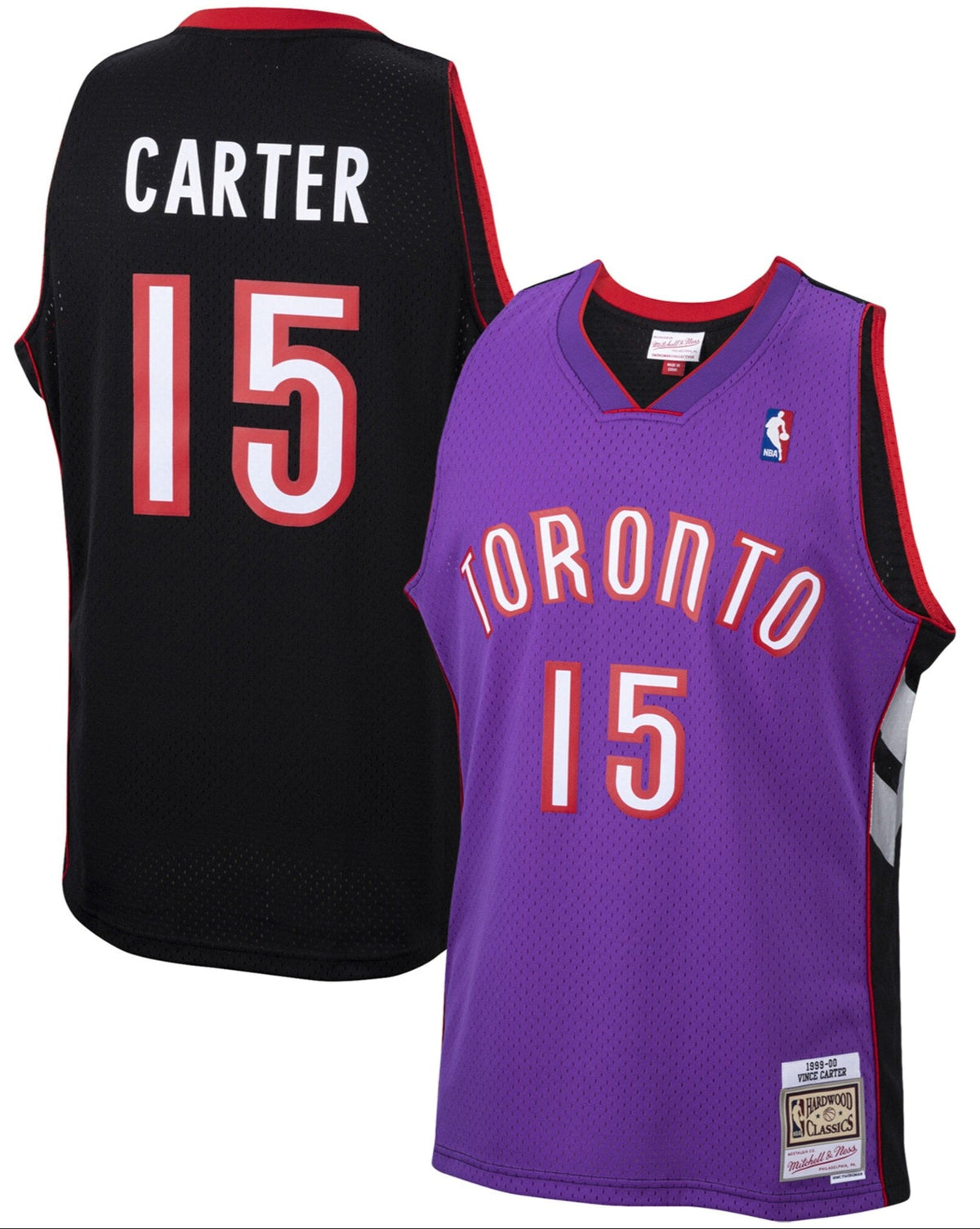 Toronto Raptors Vince Carter Mitchell & Ness Purple 1999-2000 Hardwood Classics Swingman Jersey for Men product image 1,