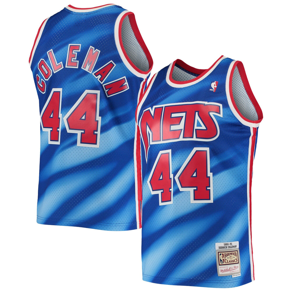Derrick Coleman New Jersey Nets Mitchell & Ness 1990-91 Hardwood Classics Swingman Jersey - Blue for Men product image 1,