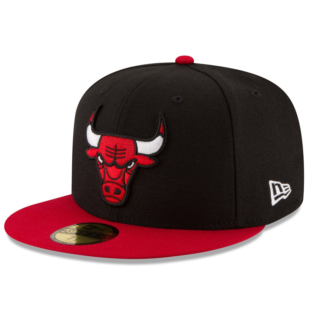 Chicago Bulls New Era Black/Red Official Team Color 2Tone 59FIFTY Fitted Hat for Men product image 1, provided for visual