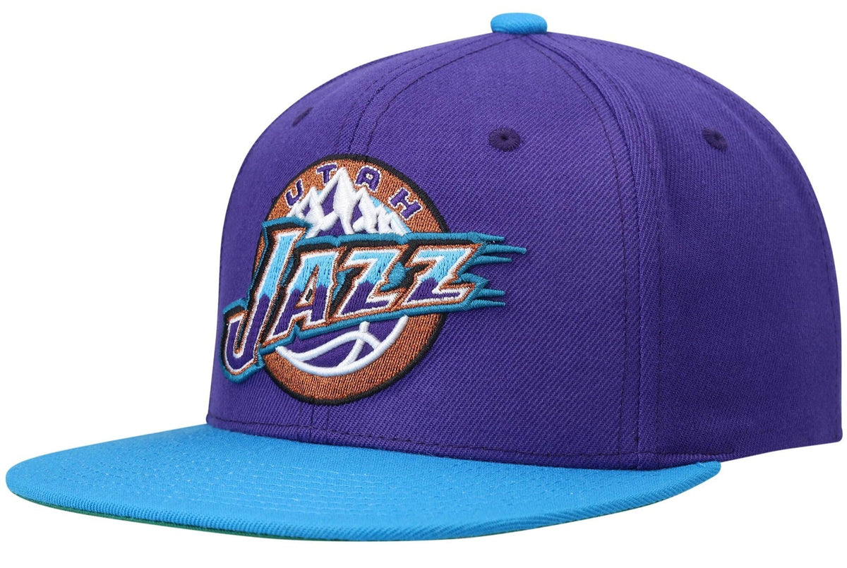 Mens NBA Utah Jazz HWC 2-Tone Purple/Teal 2.0 Snapback Hat By Mitchell And Ness product image 1, provided for visual