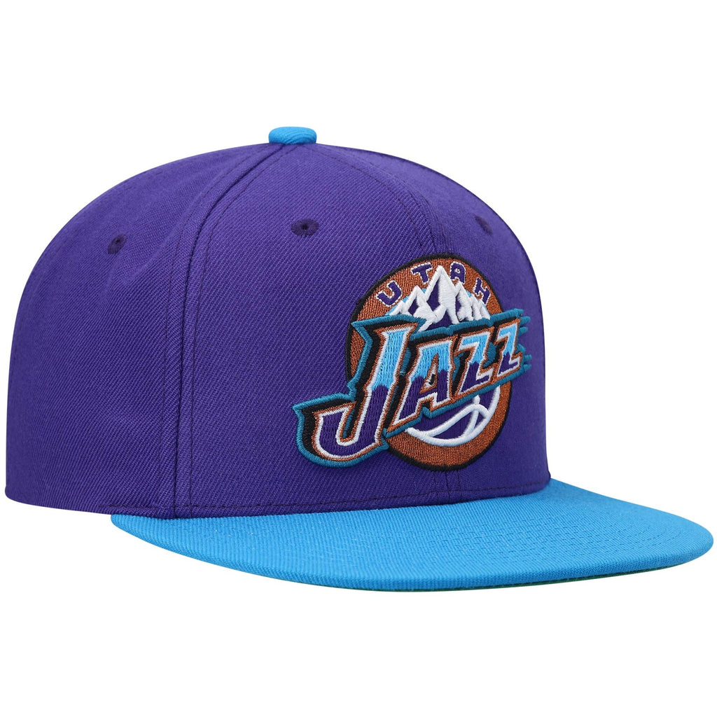 Mens NBA Utah Jazz HWC 2-Tone Purple/Teal 2.0 Snapback Hat By Mitchell And Ness product image 3, provided for visual