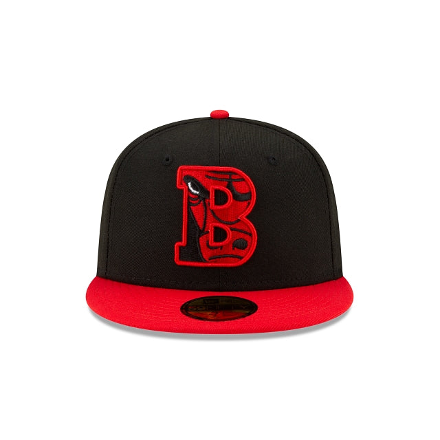 Chicago Bulls NBA 2021 Draft New Era Black and Red 59FIFTY Fitted Hat for Men product image 2, provided for visual reference