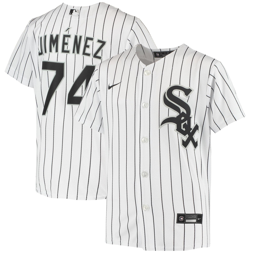 NIKE Youth Eloy Jimenez Chicago White Sox White Home Replica Jersey product image 1, provided for visual reference and