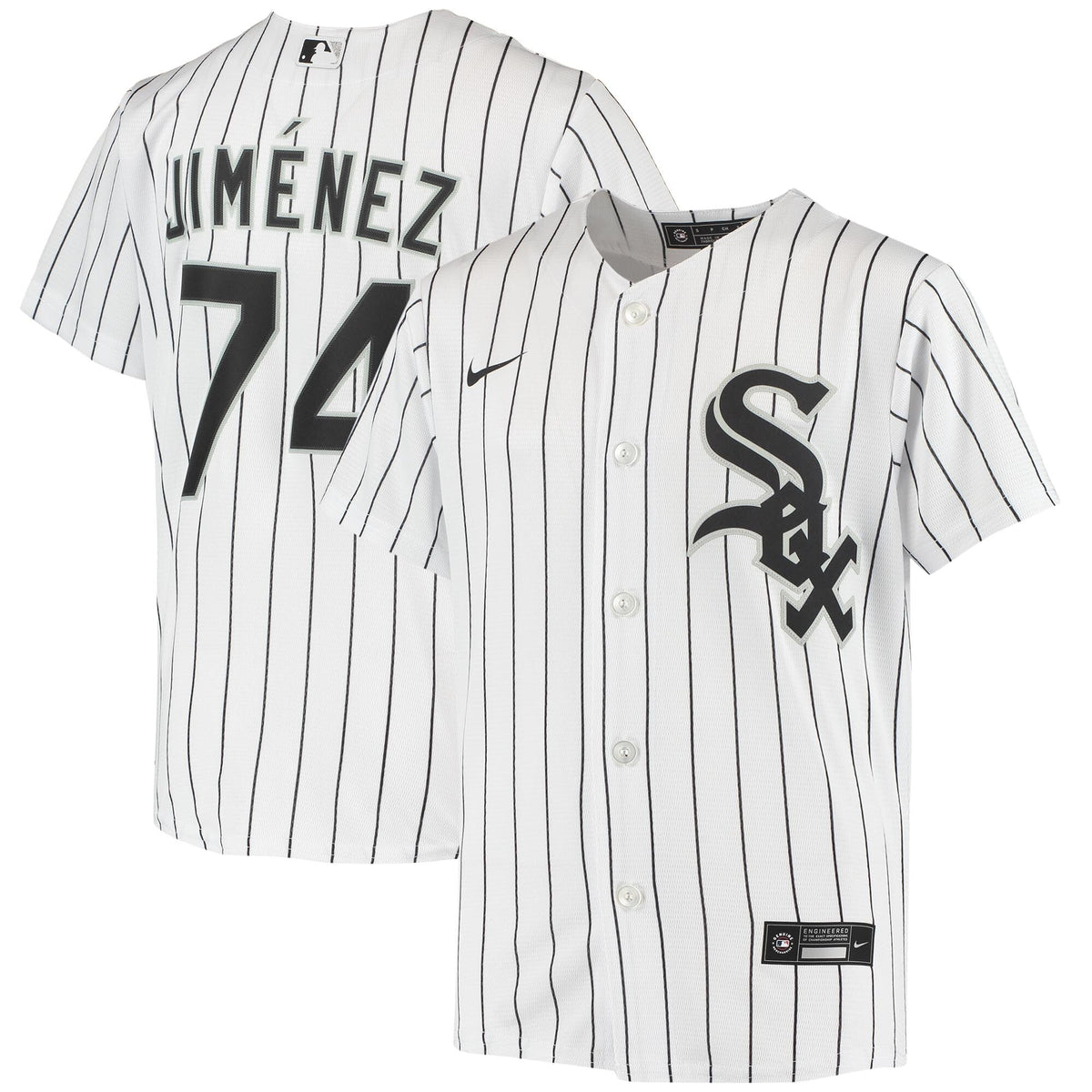 NIKE Youth Eloy Jimenez Chicago White Sox White Home Replica Jersey product image 1, provided for visual reference and