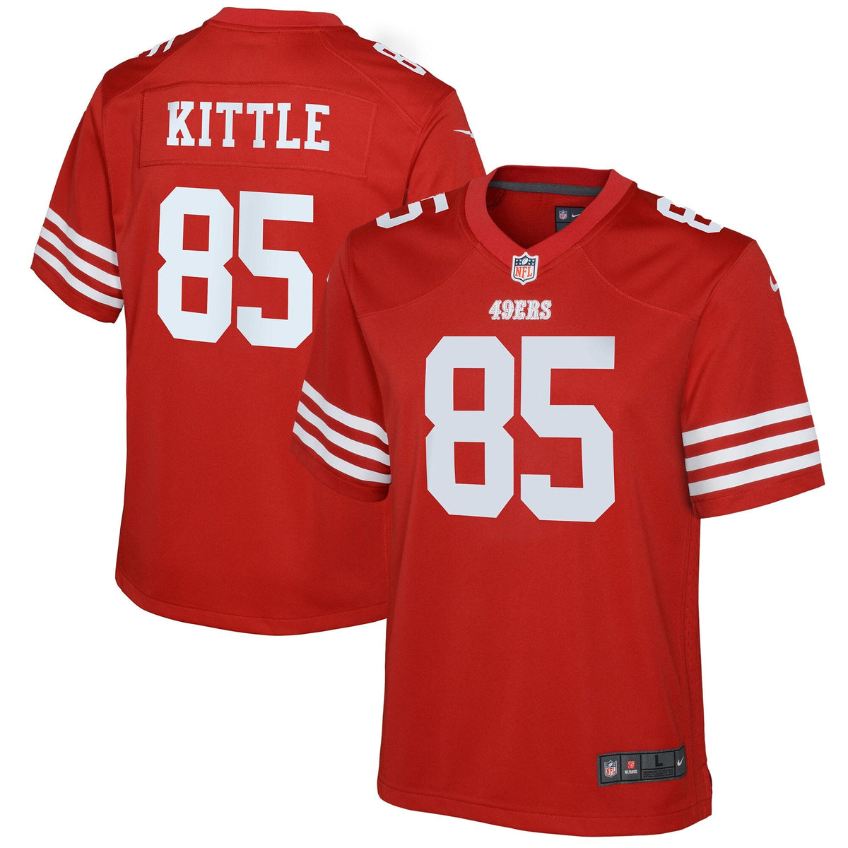 Youth George Kittle San Francisco 49ers Nike Game Jersey - Scarlet product image 1, provided for visual reference and