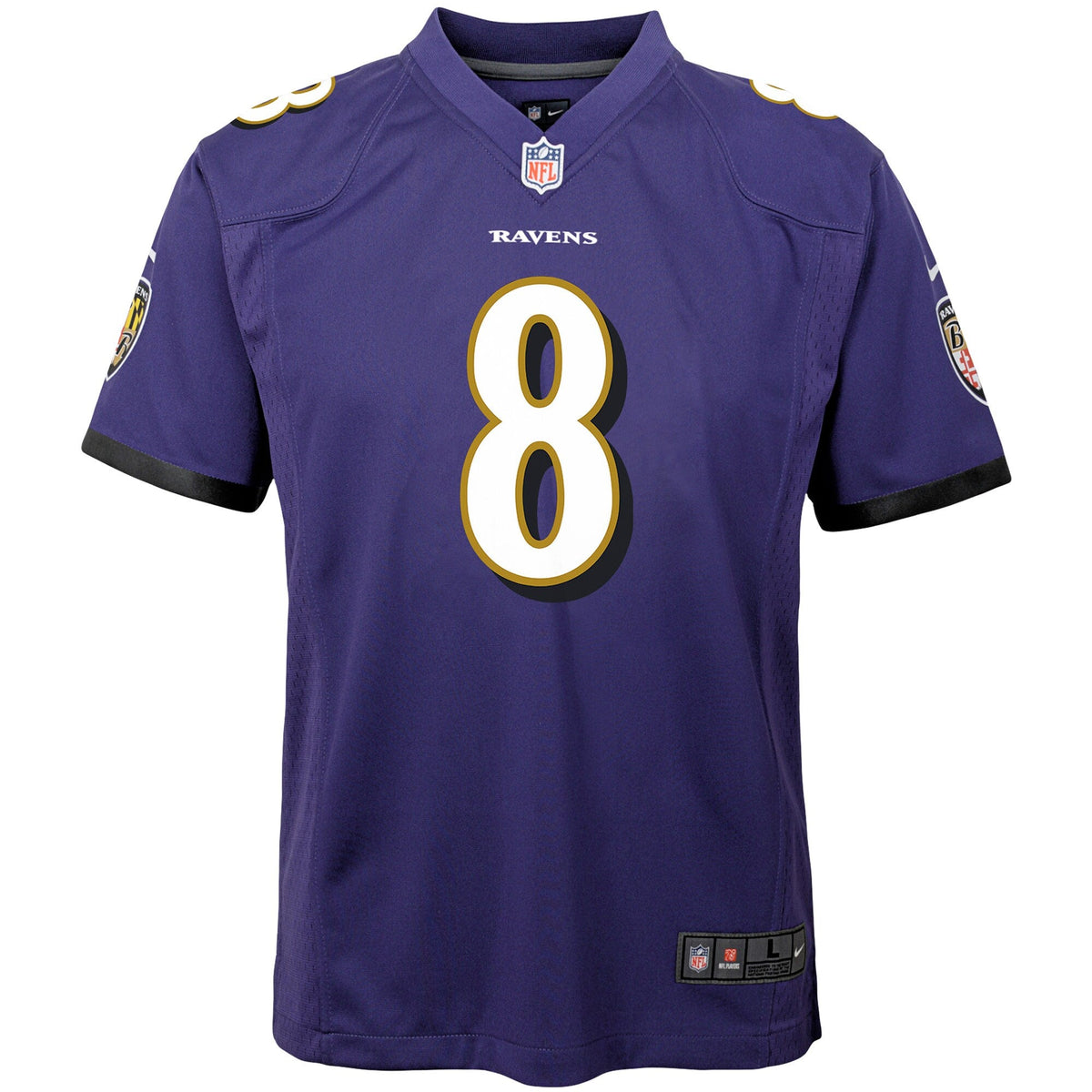 Youth Baltimore Ravens Lamar Jackson Nike Purple Game Jersey product image 2, provided for visual reference and product