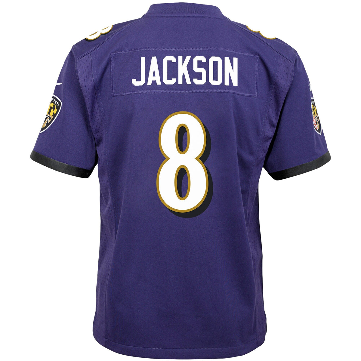 Youth Baltimore Ravens Lamar Jackson Nike Purple Game Jersey product image 3, provided for visual reference and product