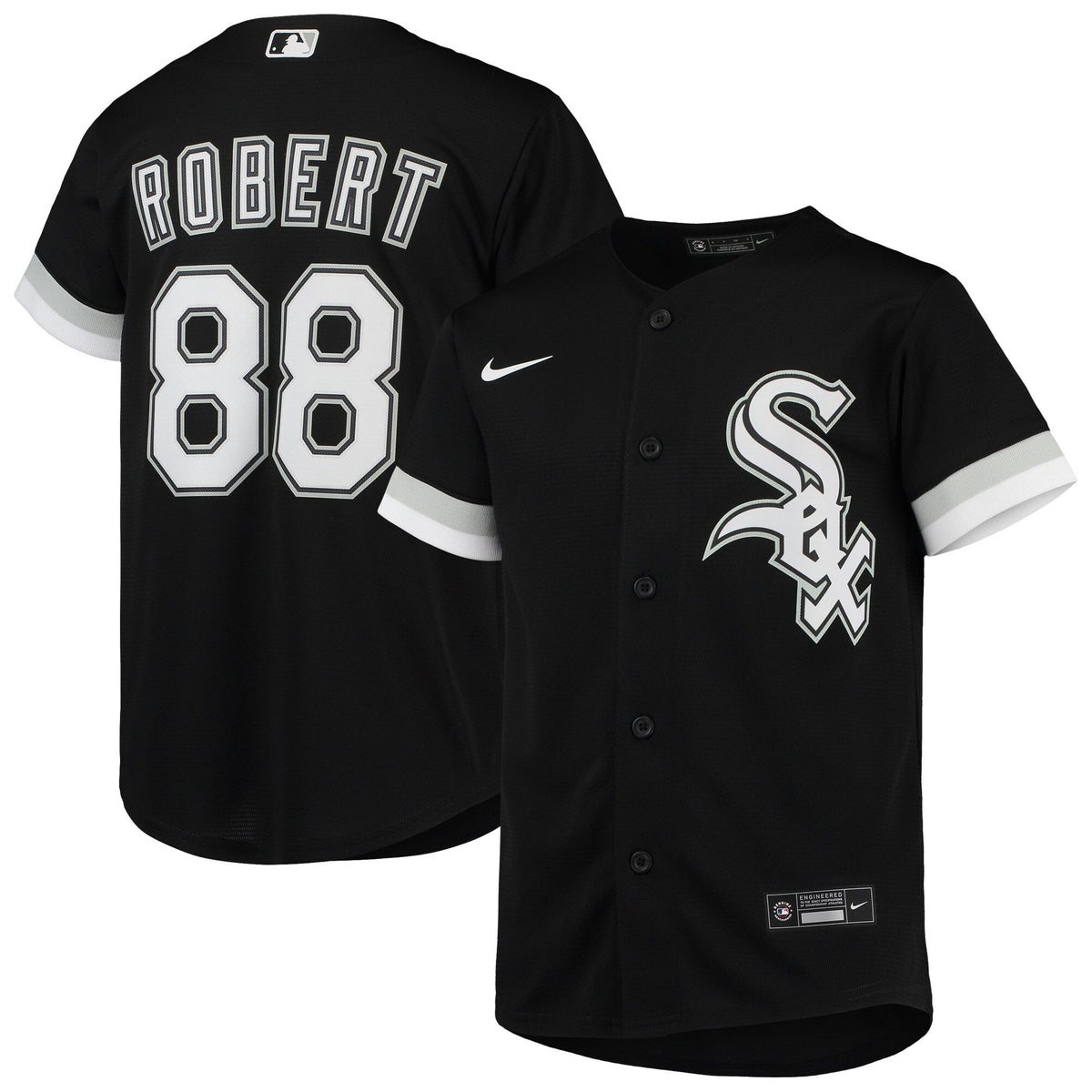 Youth Chicago White Sox Luis Robert Nike Black Alternate Replica Player Jersey product image 1, provided for visual