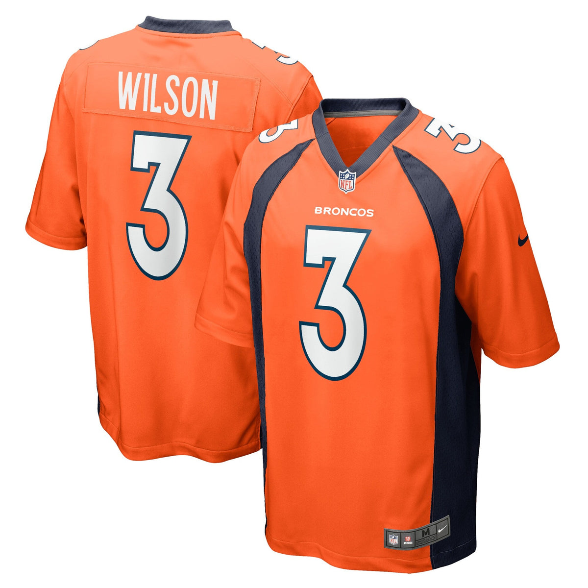 Youth Denver Broncos Russell Wilson Nike Orange Game Jersey product image 1, provided for visual reference and product